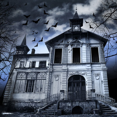 This photo of a haunted house shows a fun school fundraising event idea that’s popular around Halloween.