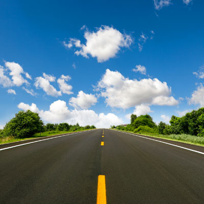 This photo of a road shows the idea of a virtual road race, one of the online fundraising event ideas that works for many organizations.