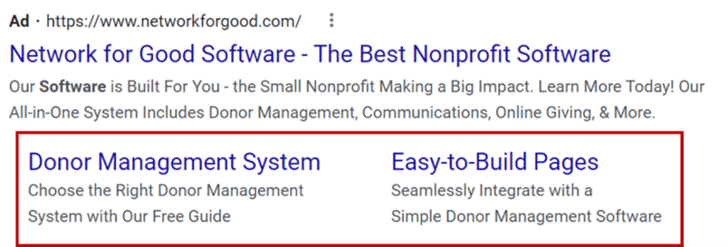 This is a screenshot of the Google Ad Grants extension.