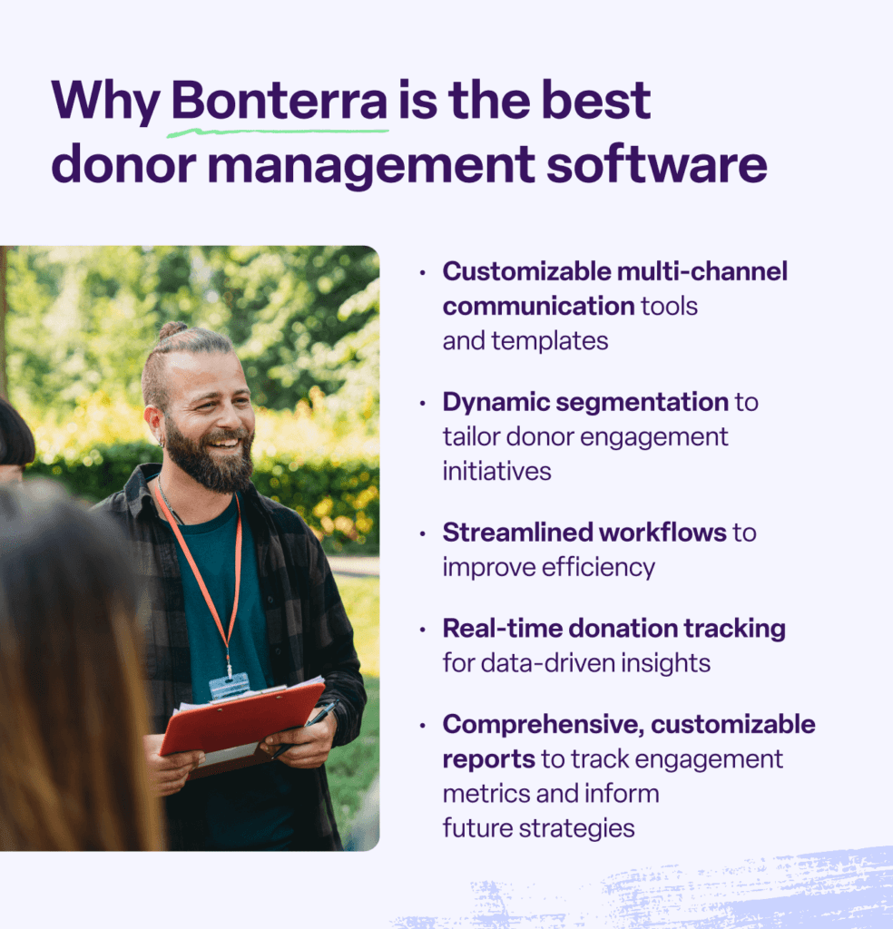 Five reasons Bonterra is the best donor management software.