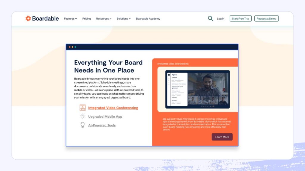 A screenshot of Boardable’s volunteer management software