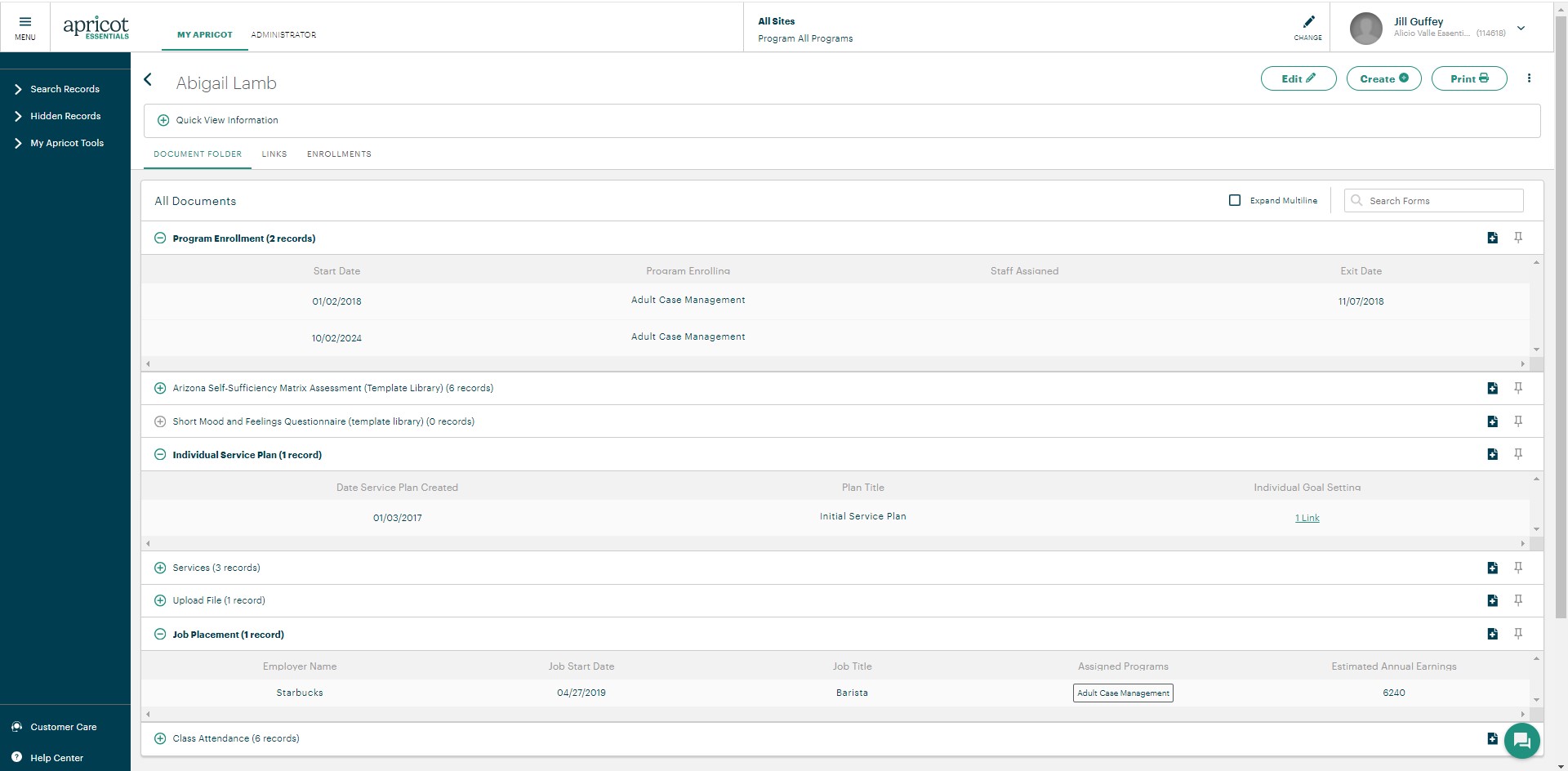 Document folder in Case Management