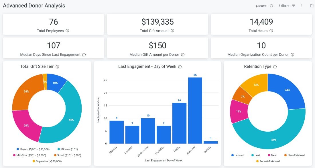 Insights advanced donor analysis dashboard