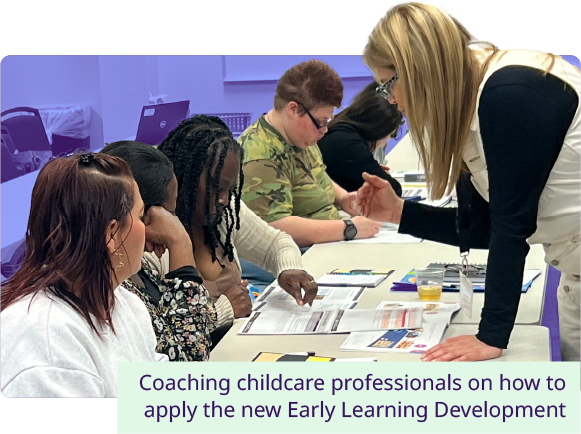 Coaching childcare professionals on how to apply the new Early Learning Development