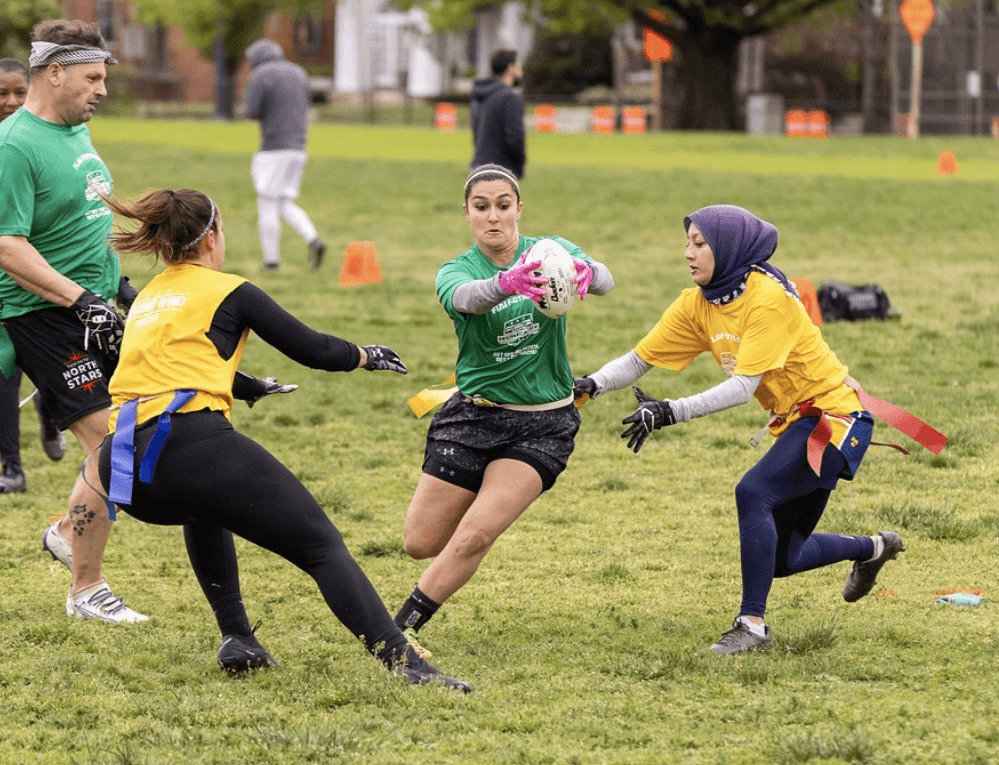 Bonterra's Amanda Dafonte playing flag football