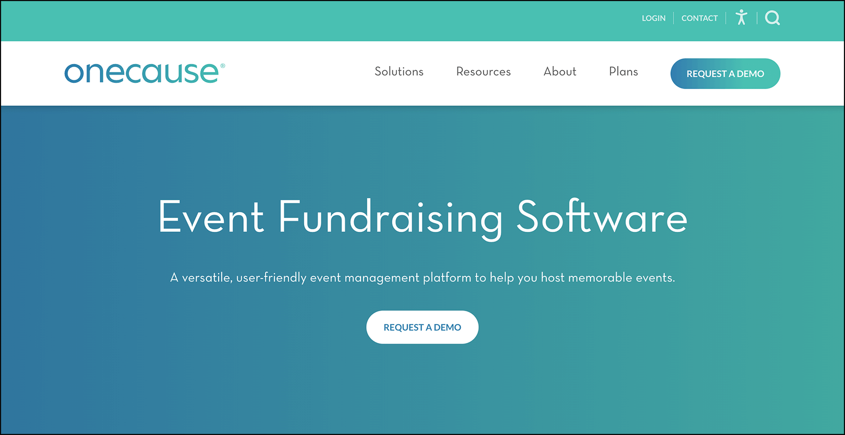 A web page describing OneCause, another auction software option for nonprofits