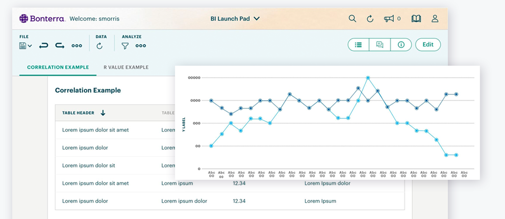 Example reporting dashboard within Bonterra Impact Management that you might use to analyze data for your nonprofit impact report