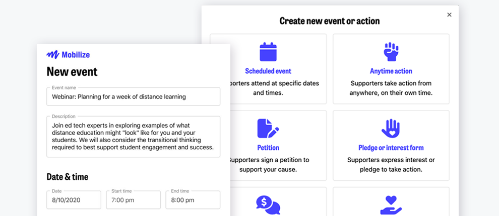 mobilize events dashboard