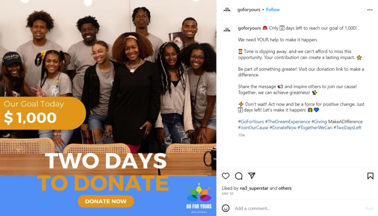 In this countdown post, Go For Yours demonstrates how you can create urgency in your GivingTuesday and year-end social media strategy.