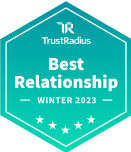 TrustRadius Best Relationship - Winter 2023 - Apricot