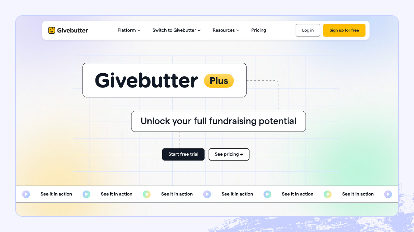 A screenshot of Givebutter’s CRM platform.