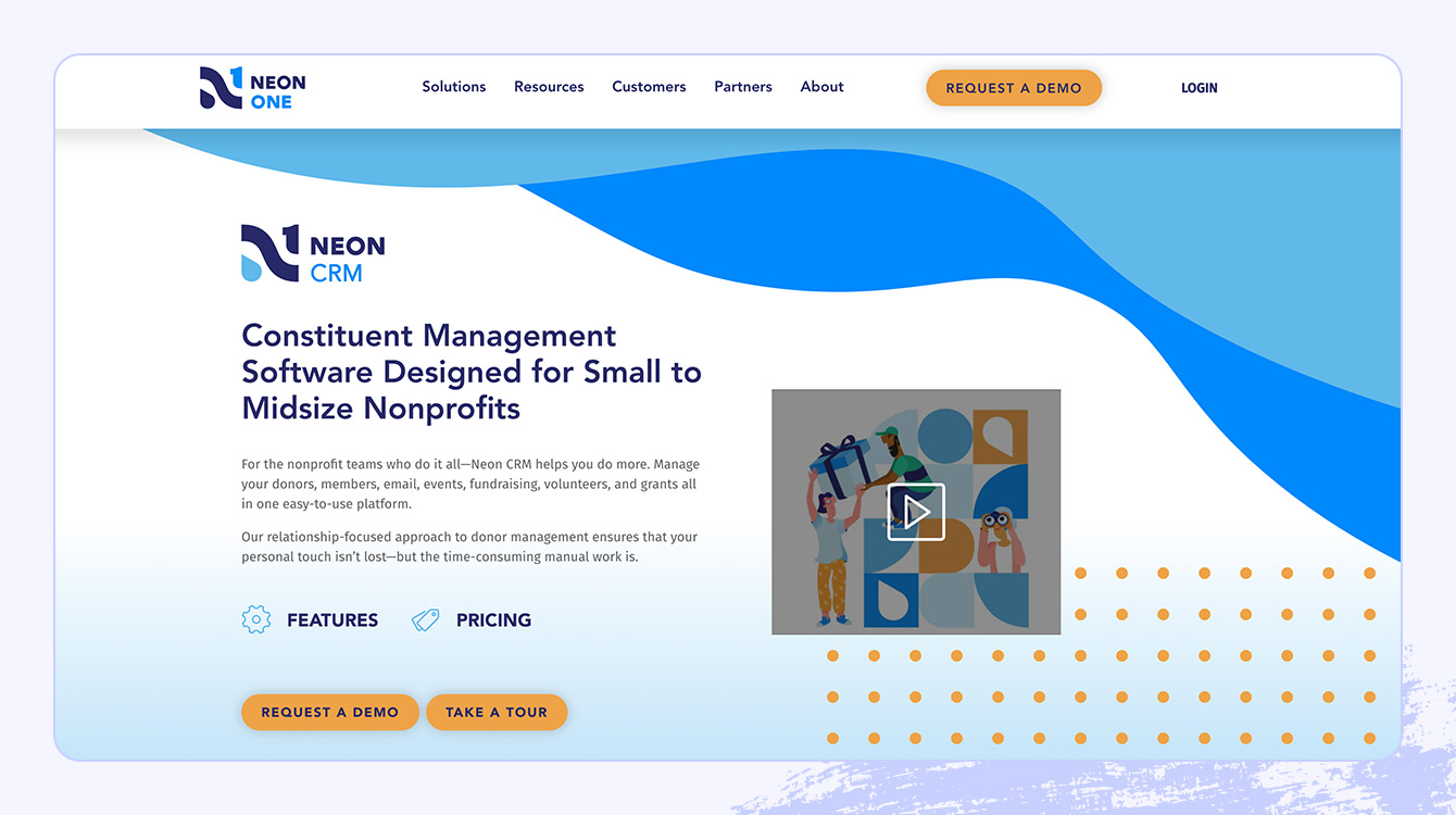 A screenshot of Neon CRM’s platform.